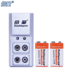 Doublepow ชุดแบตชาร์ต 9V พร้อมที่ชาร์ต