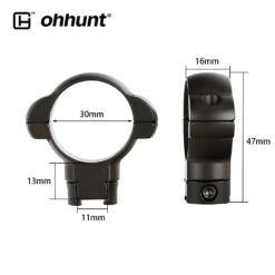 Alternative view of แหวนรัดกล้อง Ohhunt ท่อ 30 mm Hi. ขาสูง ราง Dovetail