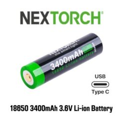 แบตเตอรี่ Nextorch 18650 Li-ion Type-C Rechargeable 3.6V 3400mAh