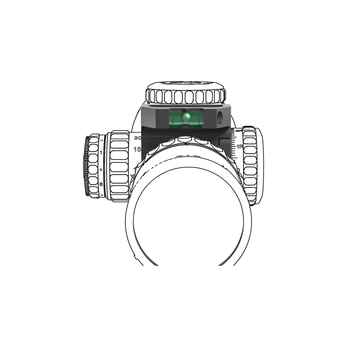 Vector Optics X-ACCU Quick-flip Turret Mark Magnifier Mount Ring with Level Bubble - Image 9