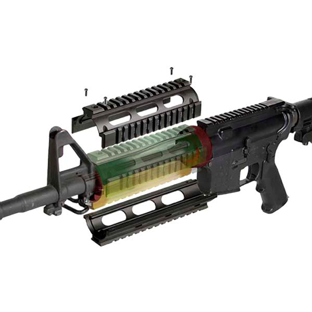 กระโจมมือ UTG Pro® AR15 Quad Rail Handguard Carbine-length - Image 4