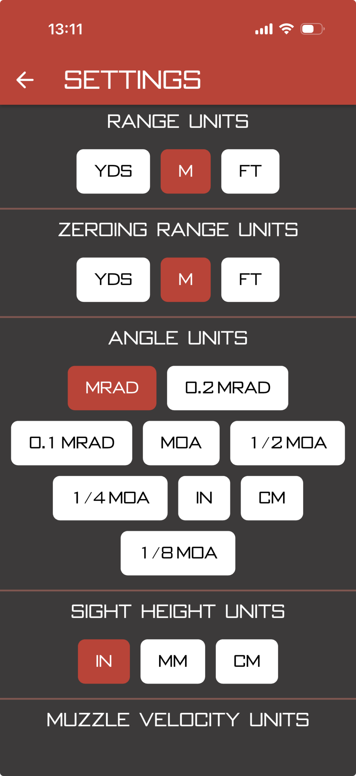 Element Ballistics App ขั้นตอนที่ 1 ตั้งค่าหน่วย MRAD MOA