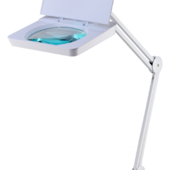 แว่นขยายติดโต๊ะทรงเหลี่ยม Intbright 5x ไฟ LED พร้อมฝาปิด