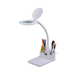 แว่นขยายตั้งโต๊ะ Intbright 4" 5x ไฟ LED พร้อมช่องใส่ของ
