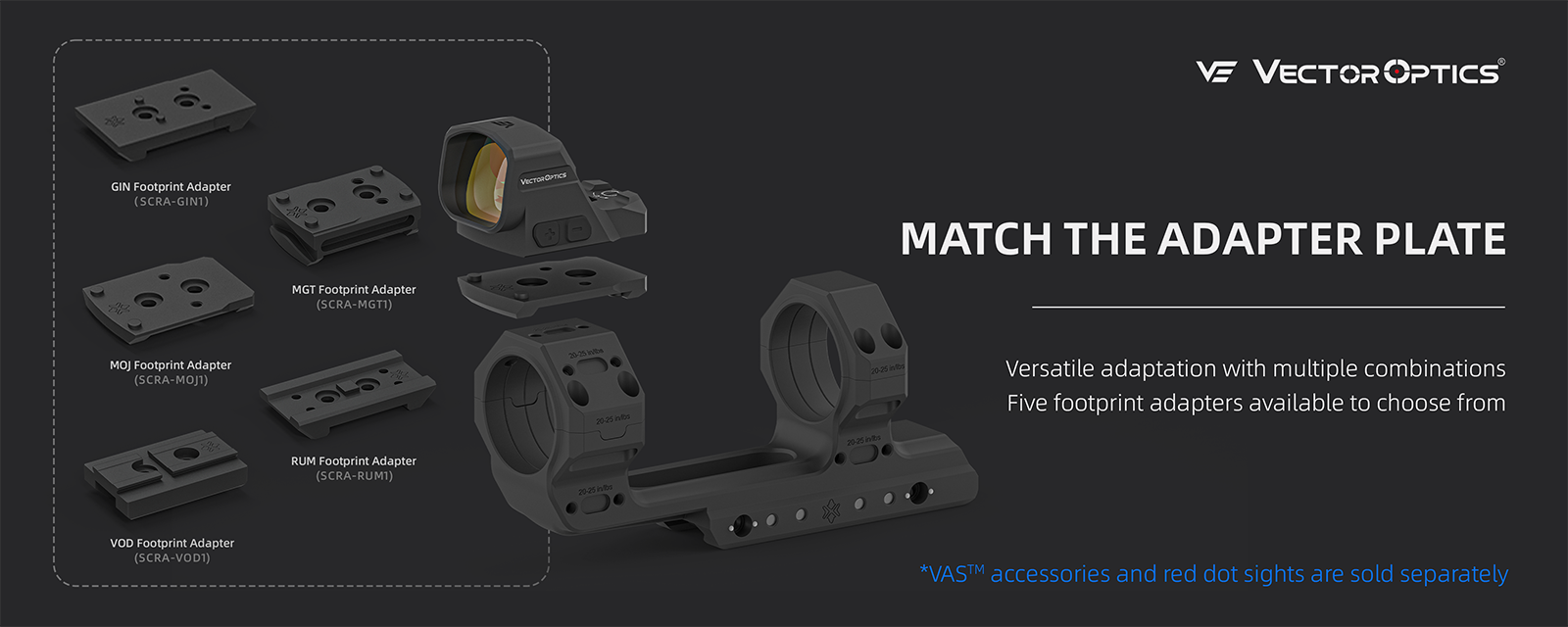 แหวน Vector Optics รุ่น X-MOD 1.5'' One Piece Extended Picatinny Mount - Image 3