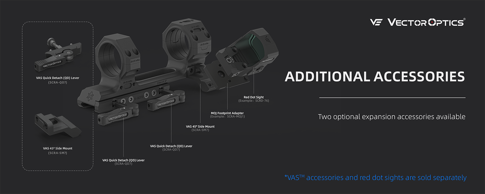 แหวน Vector Optics รุ่น X-MOD 1.5'' One Piece Extended Picatinny Mount - Image 4